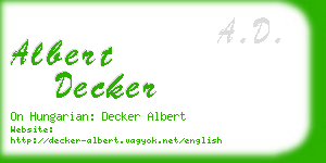 albert decker business card